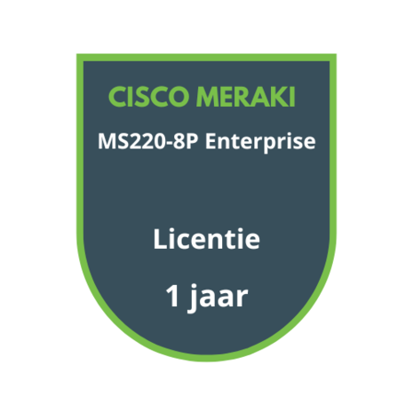 Cisco Meraki MS220-8P Licentie 1 jaar