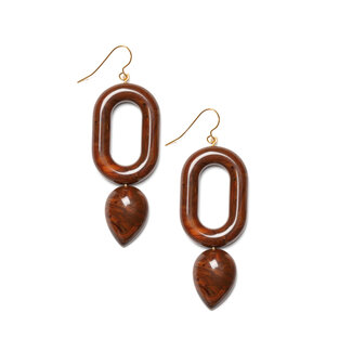 LAURENCE DELVALLEZ LAURENCE DELVALLEZ oorbellen - LD - 106 Soak Earhook Brown