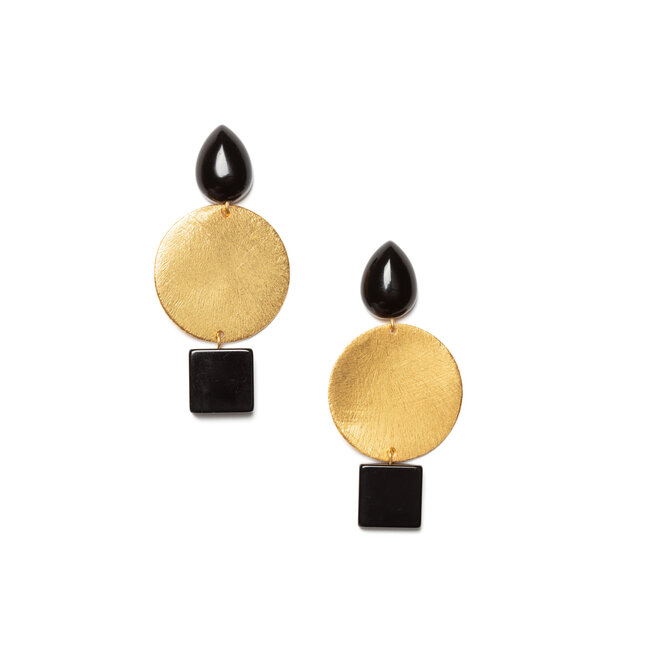 LAURENCE DELVALLEZ oorbellen - LD - 105 Balance Earpost Black ⎜ WEBSHOP