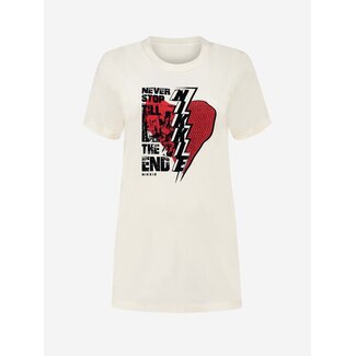 NIKKIE NIKKIE - 6-553 2301 - Never Stop T-Shirt Pearl // UITVERKOOP MERK