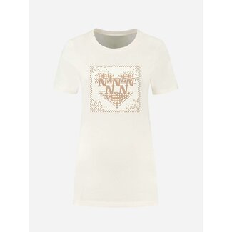 NIKKIE N - Graphic Heart T-Shirt Cream/Latte // UITVERKOOP MERK