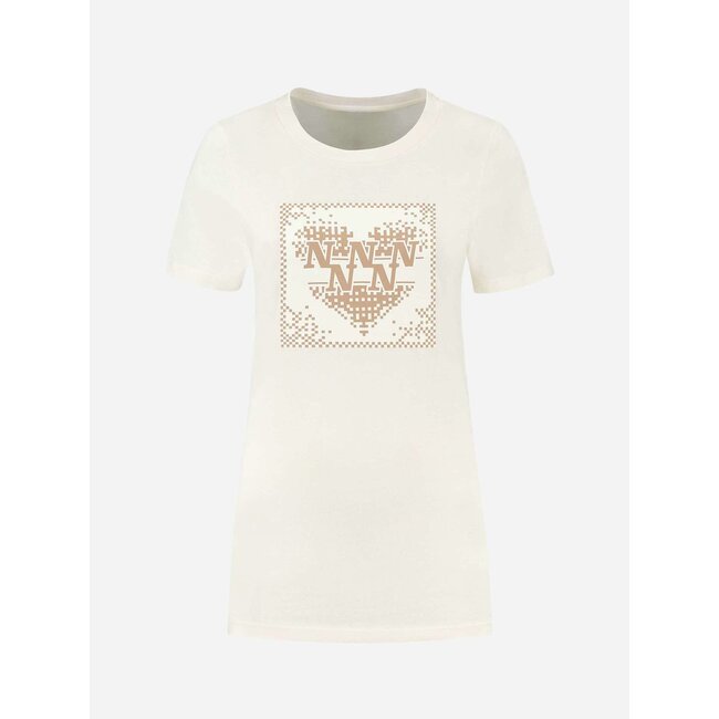 N - Graphic Heart T-Shirt Cream/Latte // UITVERKOOP MERK - webshop