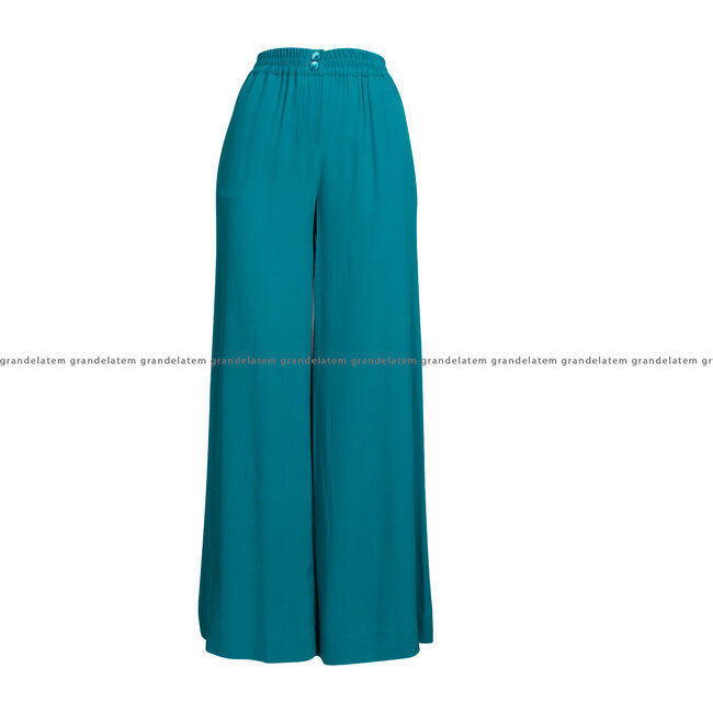 SEMICOUTURE  Crepe de chine palazzo trousers OLTREMARE