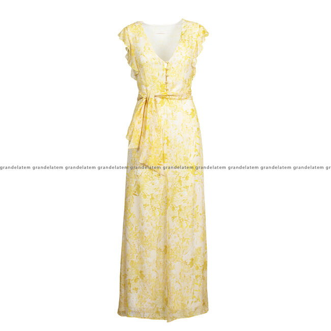 PATRIZIA PEPE kledij kleed - 2A2523 - A253 - XV80 - DRESS - Yellow Flower ⎜ WEBSHOP