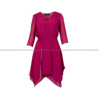 PATRIZIA PEPE PATRIZIA PEPE Asymmetrical georgette dress - Ceremony Fuchsia 2A2603_A248_M447