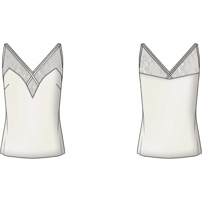 GUESS kledij top -  SL LAURA LACE TOP - CREAM WHITE - W3YH55 WD8G2 - G012 ⎜ WEBSHOP