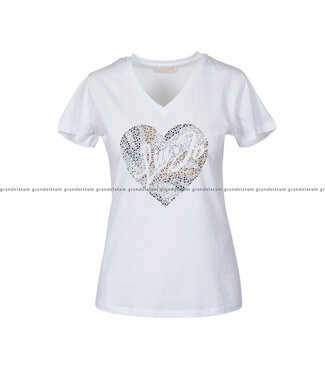 LIU JO LIU JO kledij t-shirt - JERSEY&HEART+DIAMOND - T-shirts- BCO HEART - WF3080-JS923-T9817