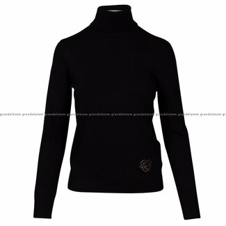 LIU JO LIU JO kledij trui - F.12 BASIC COLORED LOGO SWEATER - NERO - WF3126-MA18F-22222