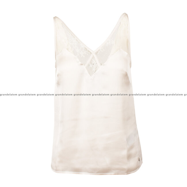 GUESS kledij top -  SL LAURA LACE TOP - CREAM WHITE - W3YH55 WD8G2 - G012 ⎜ WEBSHOP