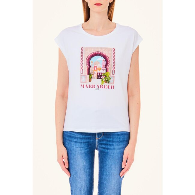 LIU JO  White FASHION CITIES - T-shirt MA4338-J5003 - N9283 ⎜ WEBSHOP