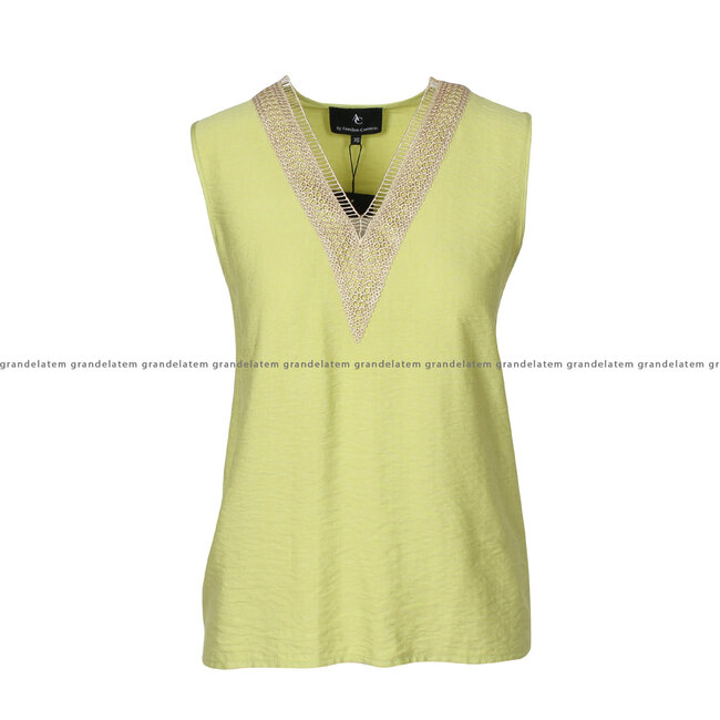 SS24 Lio - Top mouwloos met kant  Lime  ⎜ WEBSHOP