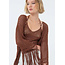 Fracomina - KNITTED CARDIGAN BROWN  - FS24ST8002K514O7-091  ⎜ WEBSHOP