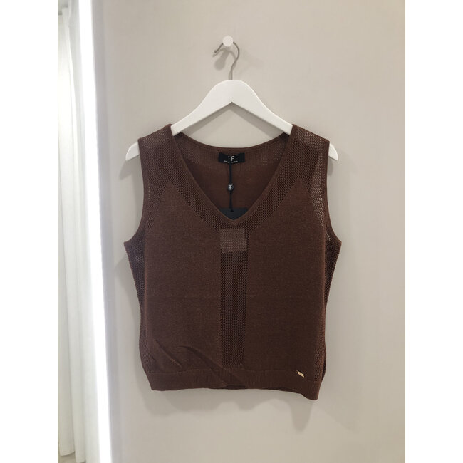 Fracomina - KNITTED TOP BROWN  - FS24ST4002K51401-091  ⎜ WEBSHOP