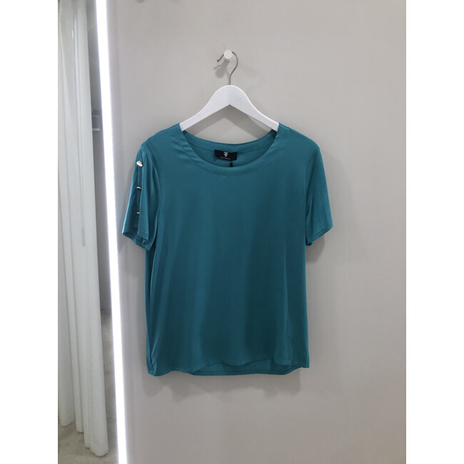 Fracomina - BLOUSE TURQUOISE  - FS24ST1006W71301-268  ⎜ WEBSHOP