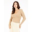 MARCIANO kledij top  - ISA LS V NECK TOP SW HERB TAN - 4YGR26 - 5613Z - G1K9