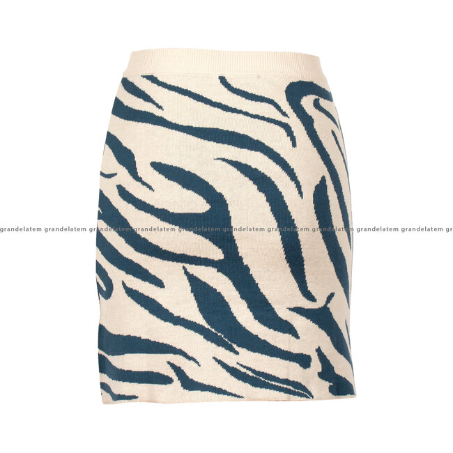 AC by Annelien Coorevits kledij cardigan -  AC zeynep rokje strepen print  blauw ⎜ WEBSHOP