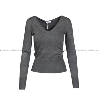 Fracomina Fracomina truien - NECKLINE SWEATER GREYMEGY - FR24WT7002K41001