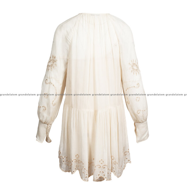 PATRIZIA PEPE kledij kleed - 2A2531 - A256 - W347 - DRESS - Linen White ⎜ WEBSHOP