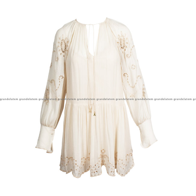 PATRIZIA PEPE kledij kleed - 2A2531 - A256 - W347 - DRESS - Linen White ⎜ WEBSHOP