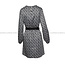 Fracomina kledij kleedjes  - LONG SLEEVES SHORT DRESS WITH BELT BLACKWHITE - FR24WD1009W470K1-060
