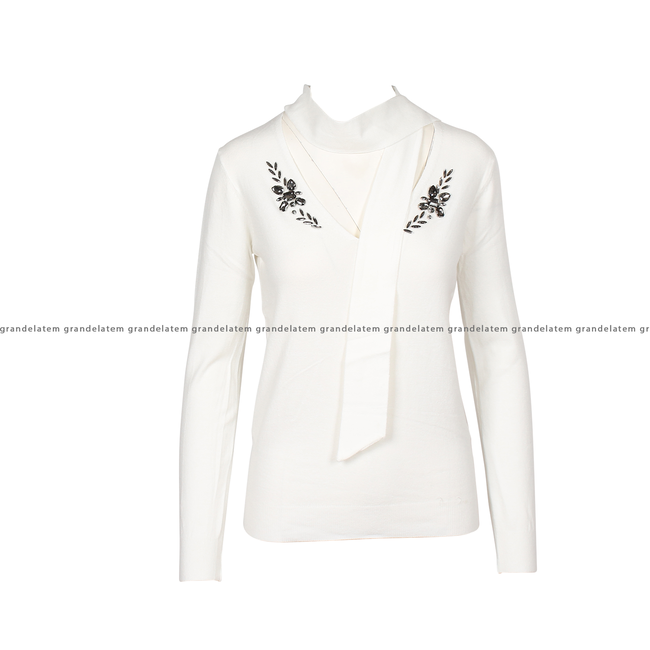 KNITTED SWEATER WHITE - FS24WT7006K53901-278