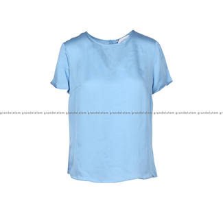 Fracomina SHORT SLEEVES BASIC BLOUSE SKY - FR24WT1032W73101-252