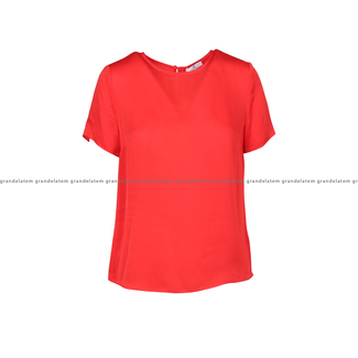 Fracomina CLASSIC HALF SLEEVES BLOUSE RED - FR25ST1032W77401-234