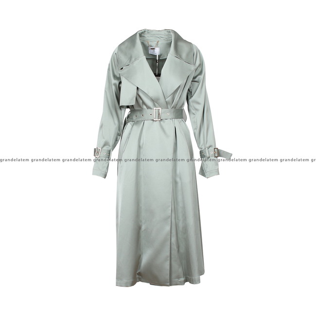 LONG TRENCH INCLUDED WITH FABRIC BELT SALVIA - FR25SC7004W76601-247 - webshop