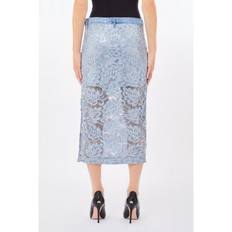 LIU JO LIU JO Blue Denim  - DENIM LACE TENCEL  -  SKIRT - UA5221-D4851-78826