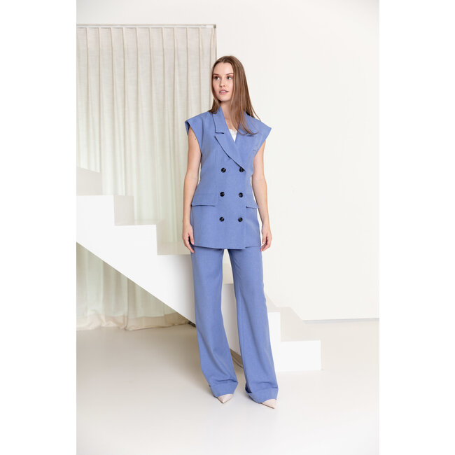 AC by Annelien - Georgia Geklede broek combo ginny blauw