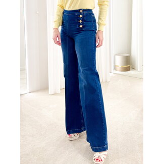 TWINSET TWINSET WIDE LEG DENIM - WIDE LEG FIT CON BOTTONI OVAL T  IN DENIM - 251TP2574 - 01611