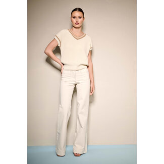 AC by Annelien Coorevits AC by Annelien - Robbie Jeansbroek wijd onderaan wit
