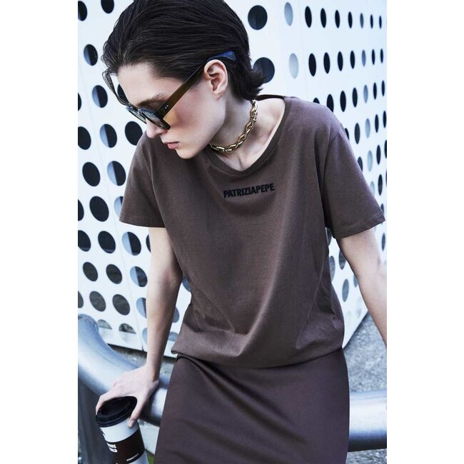 PATRIZIA PEPE T-shirt Chocolate Coffee TU - ONE SIZE