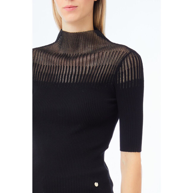 LIU JO SERIE A COSTE CON TRASPA  SWEATER NERO CF5075-MS99E - 22222