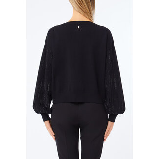LIU JO LIU JO Viscosa con appl.strass  SWEATER NERO/ROWS STRASS CF5271-MA96E - M9798