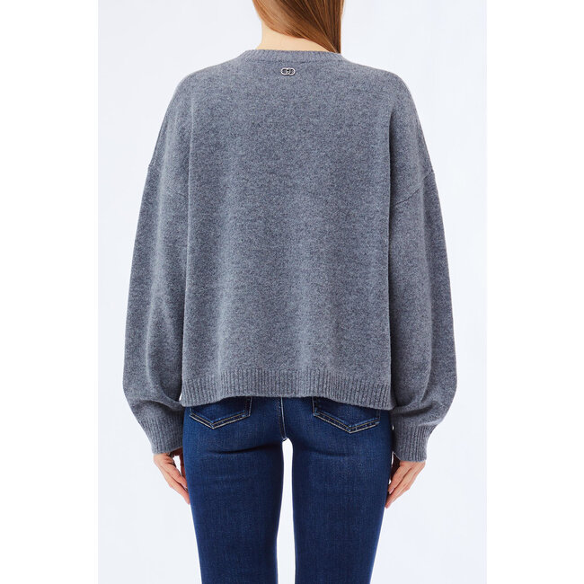 LIU JO ARGYLE HOLES  SWEATER GRIGIO MD.MELANGE MF5039-MS009 - 02050