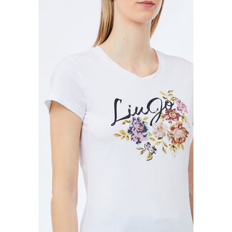 LIU JO LIU JO JERSEY CO ALLOVER  T-SHIRT BCO/LJ WALLFLOWER PA MF5456-JS923 - P9165