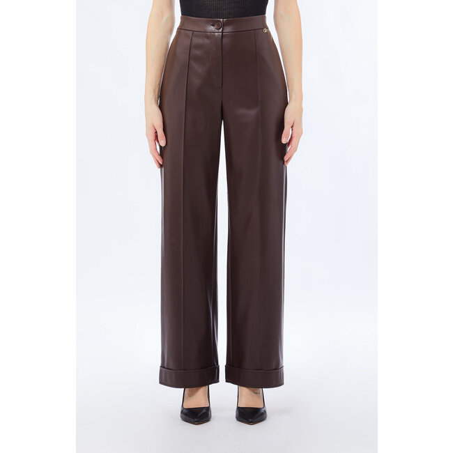 LIU JO LIU JO TESS SPALMATO  PANTS CIOCCOLATO MF5069-E0624 - 90915