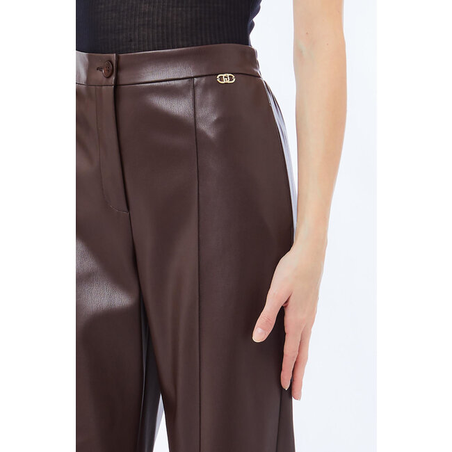 LIU JO LIU JO TESS SPALMATO  PANTS CIOCCOLATO MF5069-E0624 - 90915