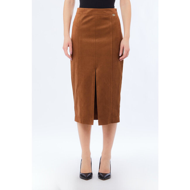 LIU JO LIUJO TESS SIXTY  SKIRT CARAMEL BROWN MF5186-E1090 - X0506