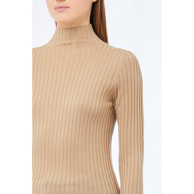 LIU JO LUREX RIBS  SWEATER ORO METALLIZZATO MF5389-MS46J - 04869