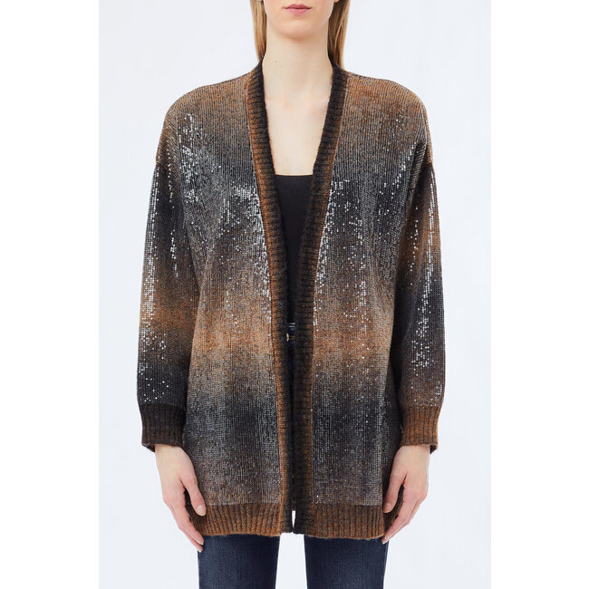 LIU JO SHADE AND PAILLETTES  SWEATER BROWN SHADED MF5248-MA14R - S9472