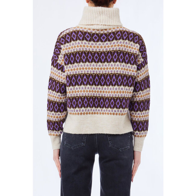 LIU JO SOFT JACQUARD  SWEATER VIOLET JACQUARD MF5241-MA58P - P9088