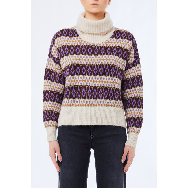 LIU JO SOFT JACQUARD  SWEATER VIOLET JACQUARD MF5241-MA58P - P9088