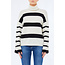LIU JO STRIPED SOFT MIXED  SWEATER BIANCO/NERO MF5127-MS009 - W9230