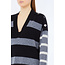LIU JO STRIPED SOFT MIXED  SWEATER BIANCO/NERO/GRIGIO MF5128-MS009 - C3819