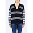 LIU JO STRIPED SOFT MIXED  SWEATER BIANCO/NERO/GRIGIO MF5128-MS009 - C3819
