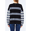 LIU JO STRIPED SOFT MIXED  SWEATER BIANCO/NERO/GRIGIO MF5128-MS009 - C3819
