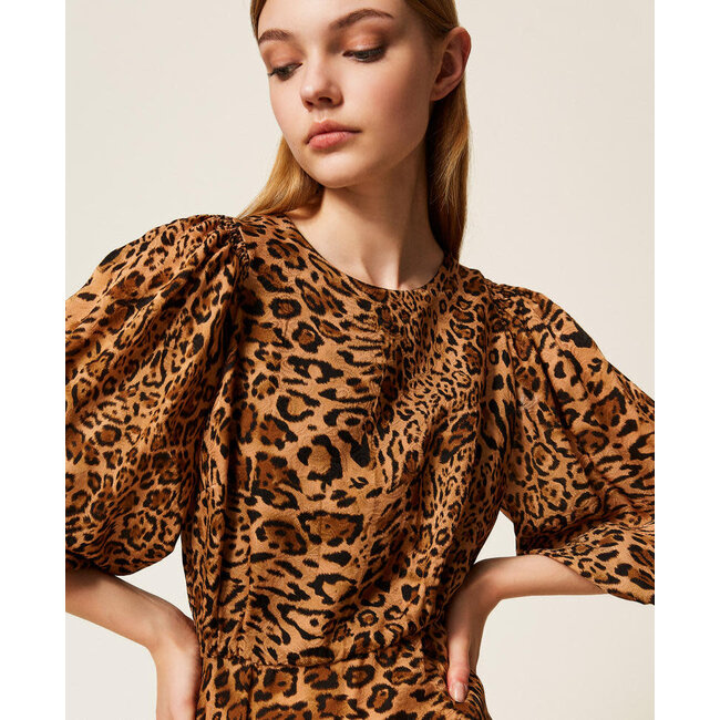 TWINSET kleedje - ST.ANIMALIER COFFEE/LAND - 252TP2472 - 12737 _ webshop