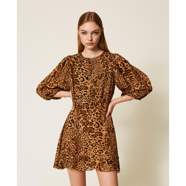 TWINSET kleedje - ST.ANIMALIER COFFEE/LAND - 252TP2472 - 12737 _ webshop